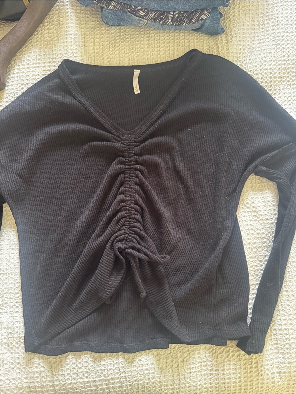 Anthropologie black rushed top